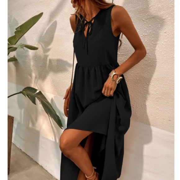 Luxe tie front ruffle hem maxi dress - Picture 8 of 16